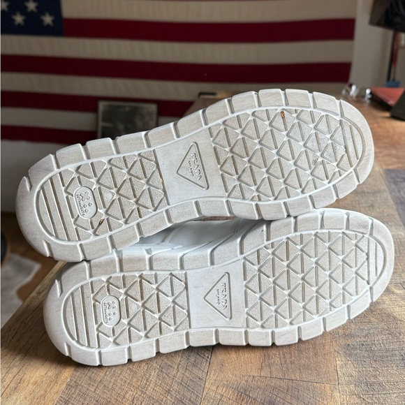 White Prada Leather Sneakers Size: 11 UK | 12 US - Picture 8 of 15